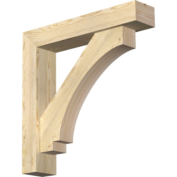 Ekena Millwork Imperial Block Rough Sawn Bracket w/ Offset Brace, Douglas Fir, 6"W x 30"D x 30"H BKT0604X30X30IMP05RDF - main